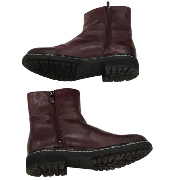 Leather Burgundy Ankle Boots, Franco Sarto, Size 7 - Picture 3 of 13